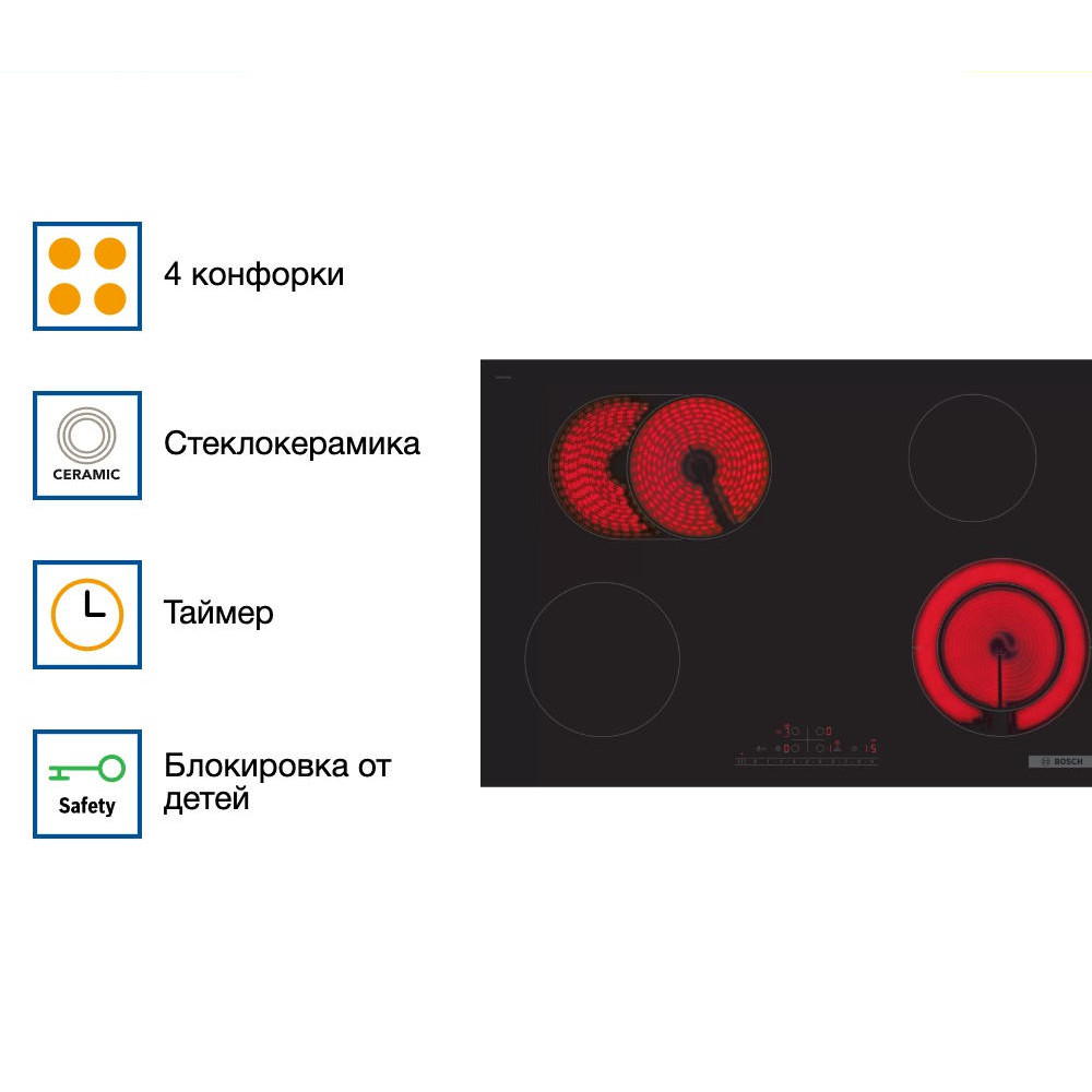 Электрическая варочная панель Bosch PKN811FP2E